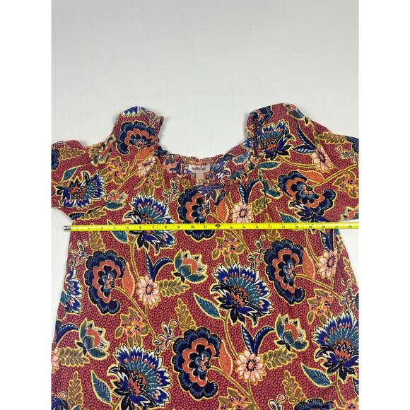 Willow & Root Boho Floral Peasant Top XL Rayon Fall Tunic Blouse Festival - Picture 6 of 8